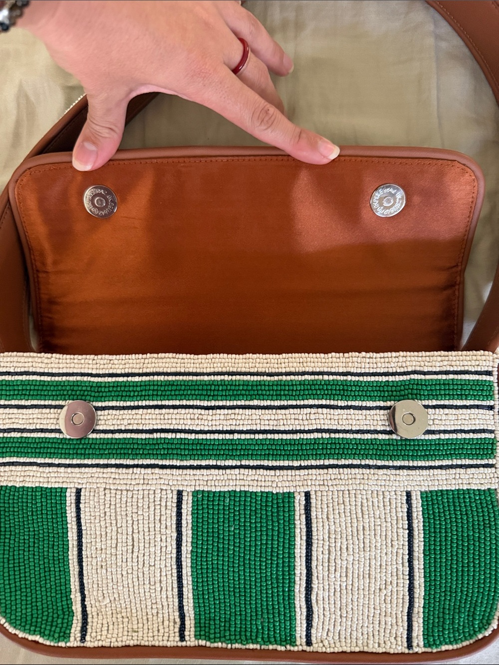 LIKE NEW STAUD Tommy Beaded Bag, Bungalow Stripe - Picture 7 of 9
